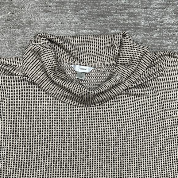 CJ Banks Sweater Womens 2X Beige Black Cowl Neck Soft Cozy New with Tags - Picture 2 of 13